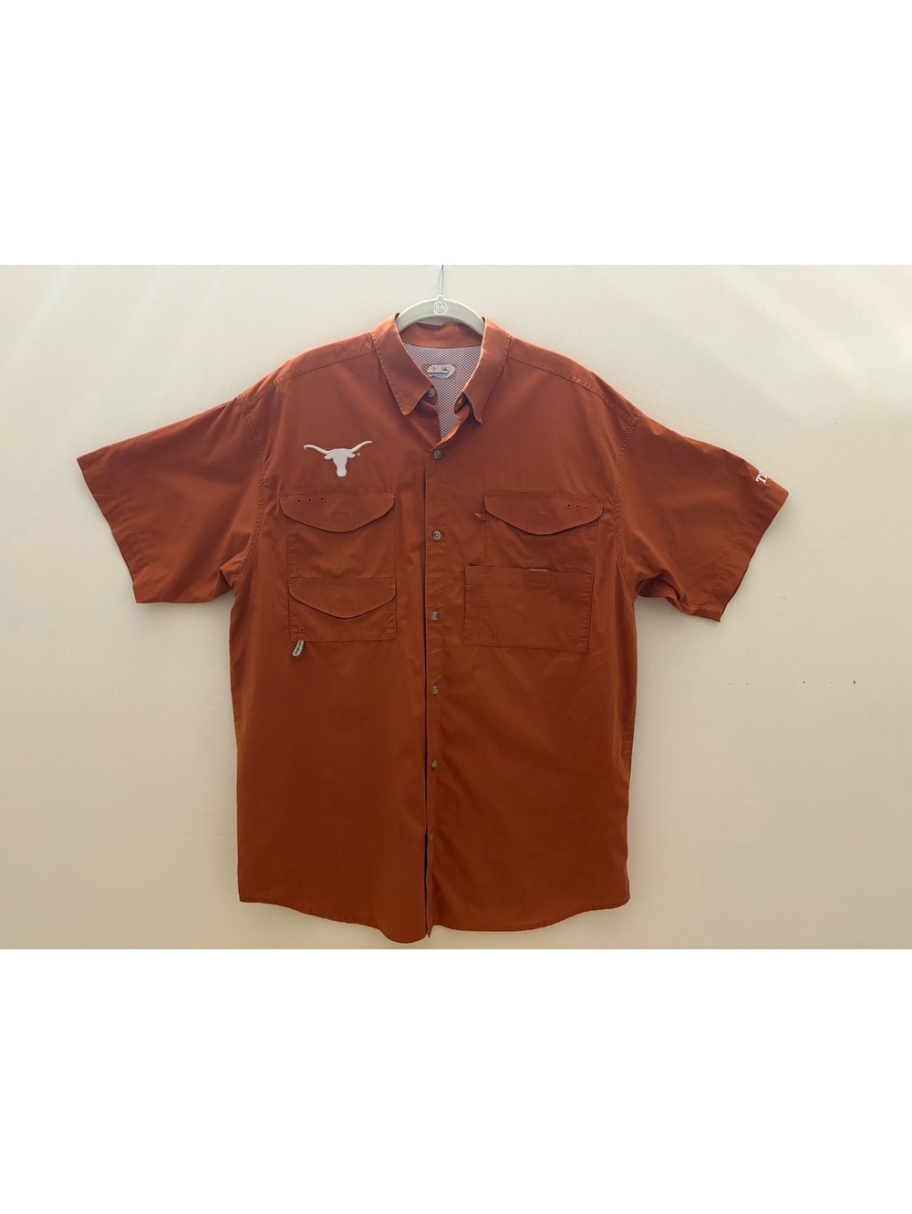 Columbia PFG Texas Longhorns Burnt Orange Vented Fishing Shirt Men’s